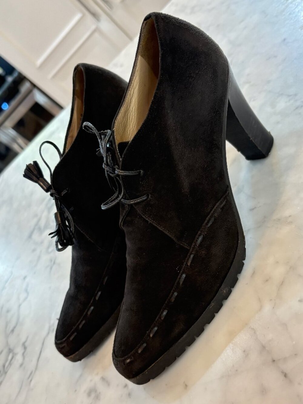 GUCCI 1990's-Y2K Tom Ford Era black suede booties